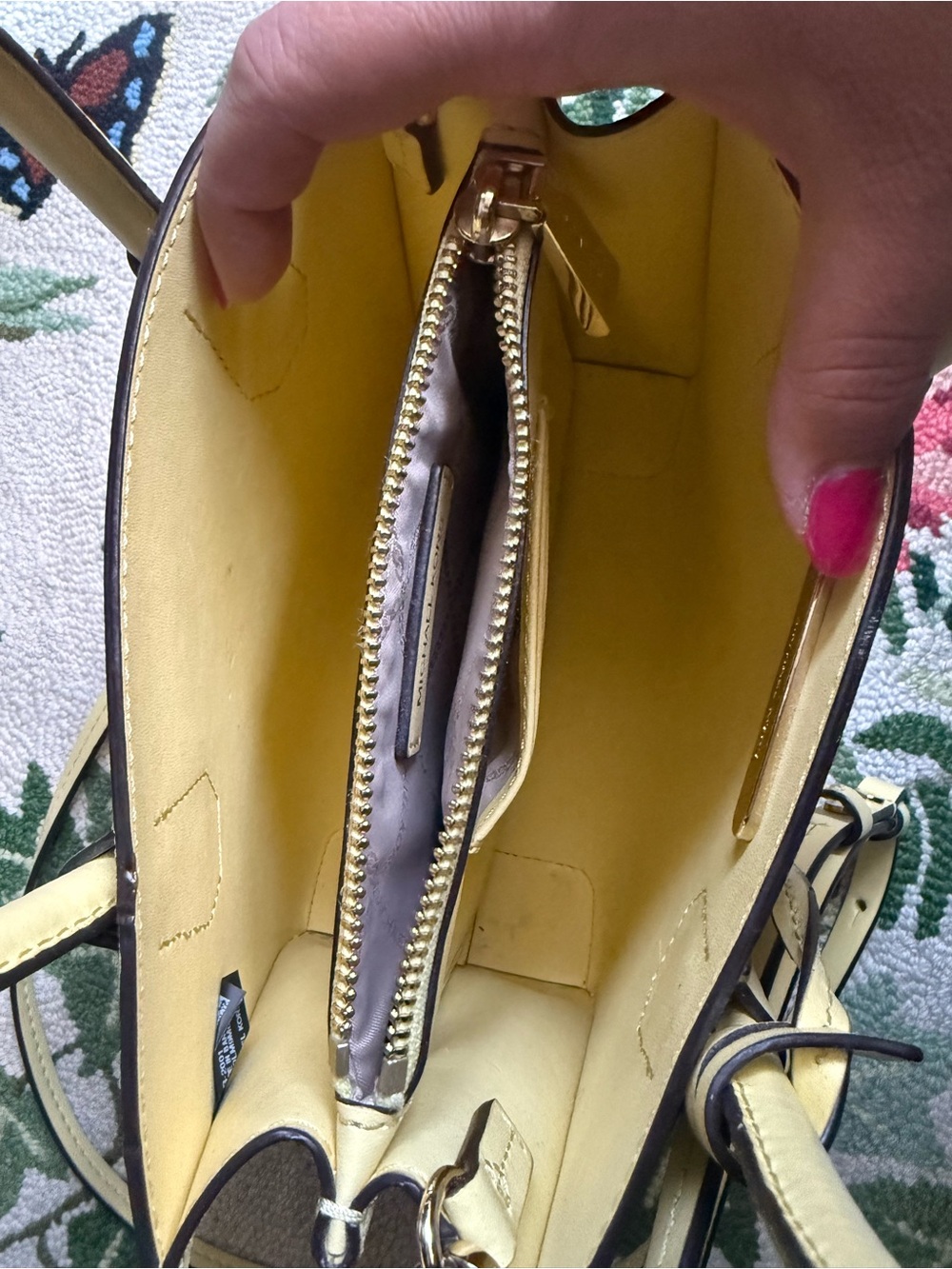 Michael Kors Pale Yellow / Butter Yellow Saffiano Mini Satchel - Picture 8 of 9